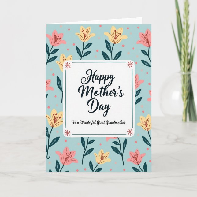 Tarjeta Floral Bisabuela (Anverso)