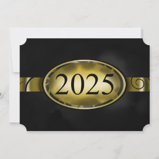 Tarjeta Floral Black and Gold 2025