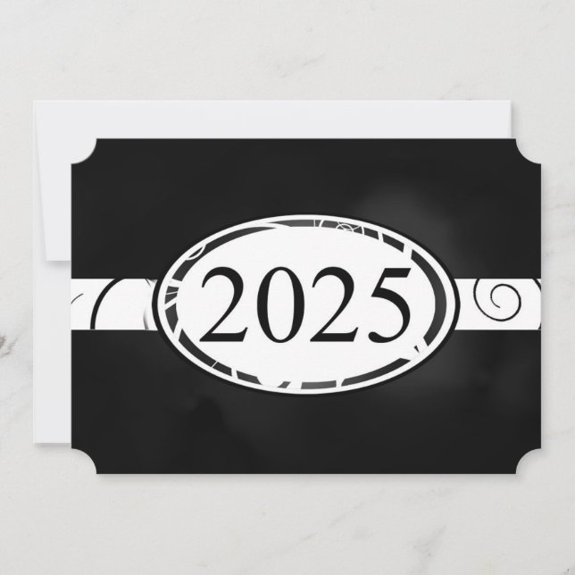 Tarjeta Floral Black and White 2025 (Anverso)