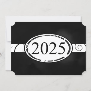 Tarjeta Floral Black and White 2025