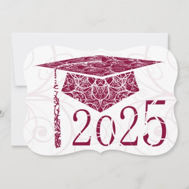 Tarjeta Floral blanca y borgoña 2025 (Anverso)