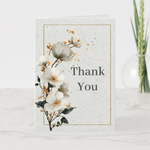 Tarjeta Floral blanca y de contorno