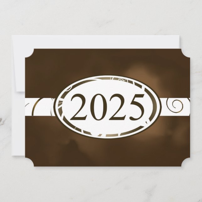 Tarjeta Floral blanca y marrón 2025 (Anverso)
