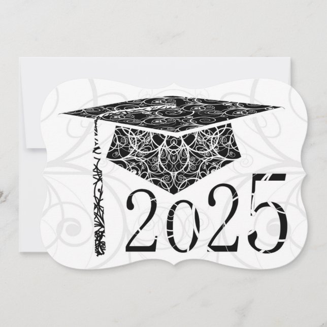 Tarjeta Floral blanca y negra 2025 (Anverso)