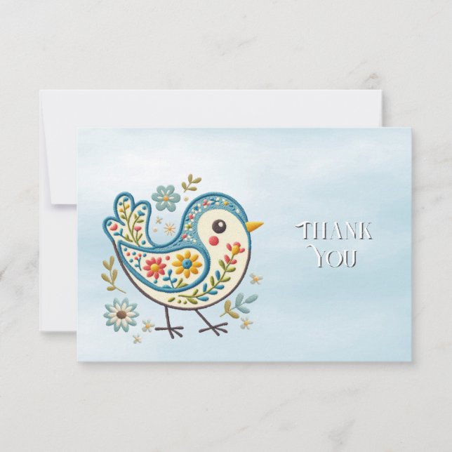 Tarjeta Floral Blue Bird (Anverso)