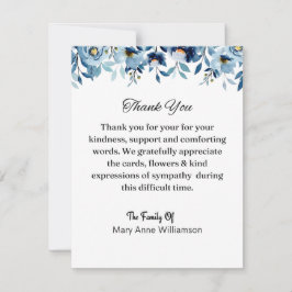 Tarjeta Floral Blue Funeral