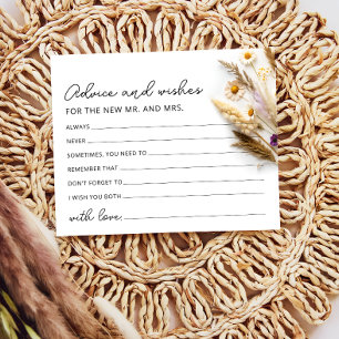 Tarjeta Floral Boho Advice and Wire Bridal Shower