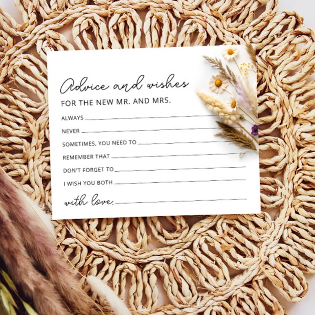 Tarjeta Floral Boho Advice and Wire Bridal Shower (Subido por el creador)