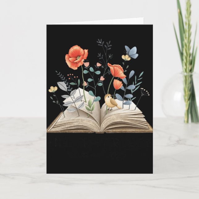 Tarjeta Floral Book A New Chapter Begins Retired Teacher R (Anverso)