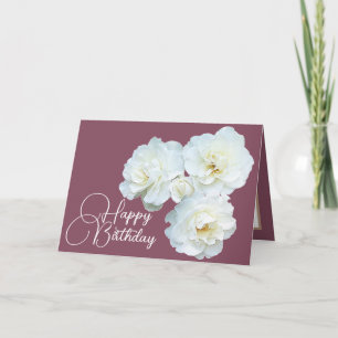 Tarjeta Floral Bouquet White Roses Flower Girl Cumpleaños