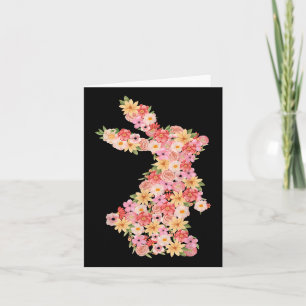 Tarjeta Floral Bunny Rabbit Spring Watercolor Pascua Día W