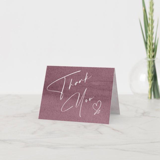 Tarjeta Floral caligrafía Gracias Mauve ID771 (Anverso)
