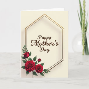 Tarjeta Floral Carmesí Mate