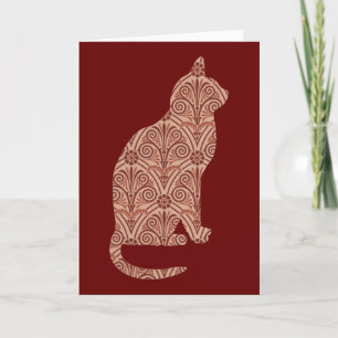Tarjeta Floral Cat Vintage Serie 11