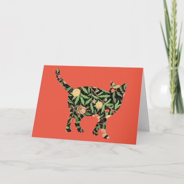 Tarjeta Floral Cat Vintage Serie 16 (Anverso)