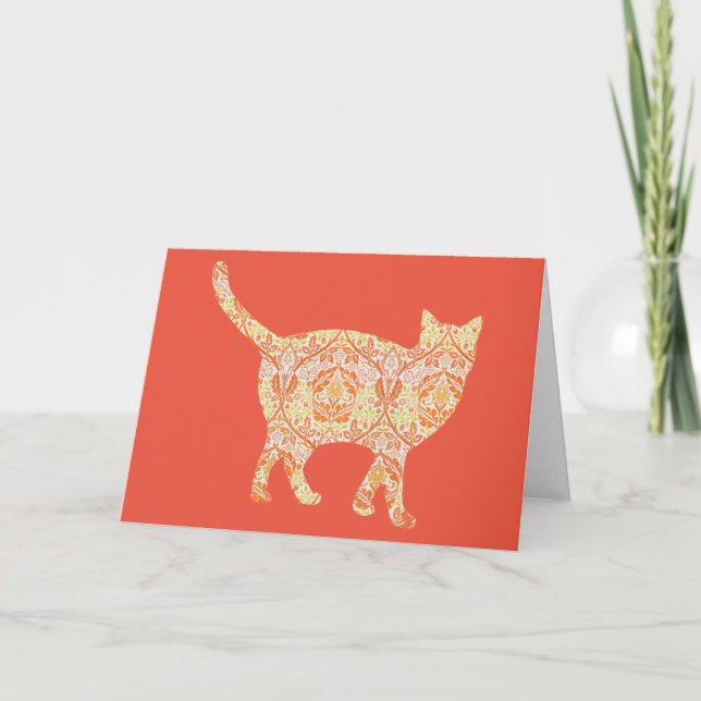 Tarjeta Floral Cat Vintage Serie 17 (Anverso)