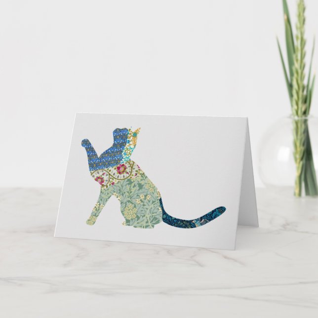Tarjeta Floral Cat Vintage Serie 3 (Anverso)