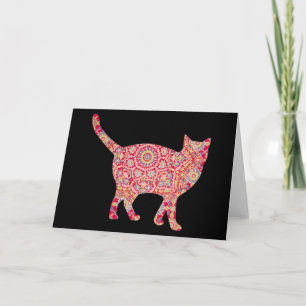 Tarjeta Floral Cat Vintage Series 14 Art Note Card