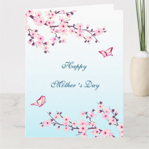 Tarjeta Floral Cerezo en flor Feliz Día de la Madre