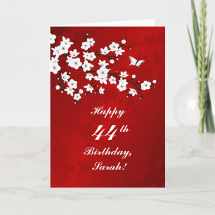 Tarjeta Floral Cerezos en flor Floreciente cumpleaños