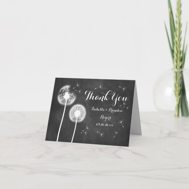 Tarjeta Floral Chalkboard Gracias (Anverso)
