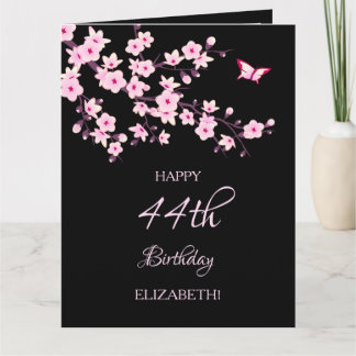 Tarjeta Floral Cherry Blossoms Happy Birthday