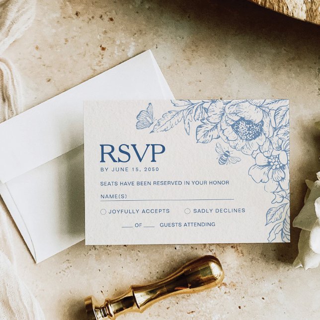 Tarjeta Floral Chinoiseri Wedding RSVP (Subido por el creador)