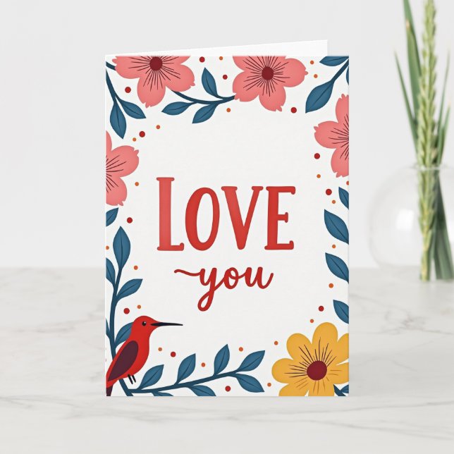 Tarjeta floral clásica de amor (Anverso)
