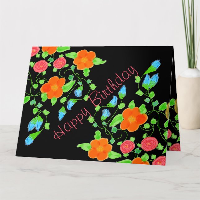 Tarjeta Floral colorida moderna (Anverso)