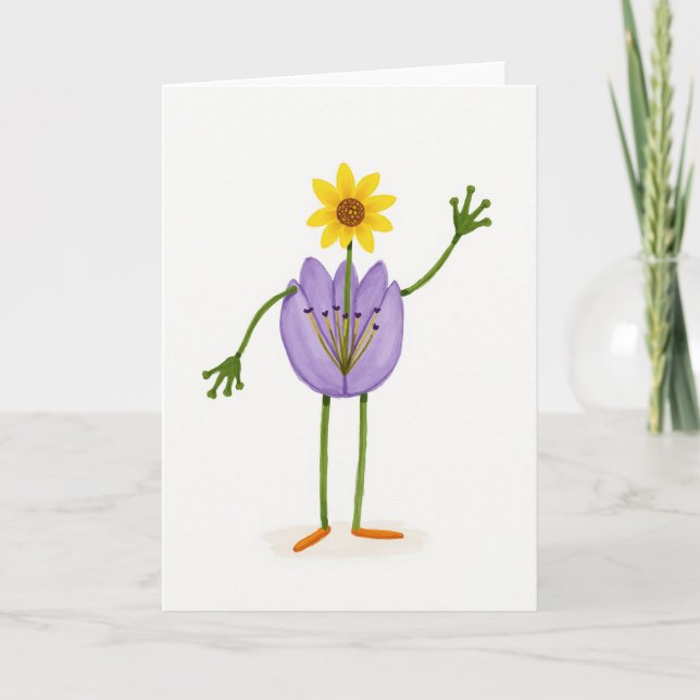 Tarjeta floral con fondo blanco (Anverso)