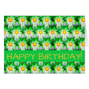 Tarjeta floral con impresión digital de margaritas