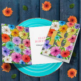 Tarjeta Floral de 18 cumpleaños personalizada de Gris carb