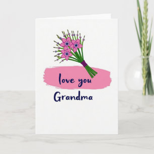 Tarjeta Floral de Abuela Te Amo