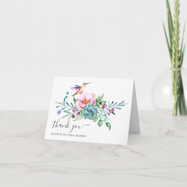 Tarjeta Floral de acuarela (Anverso)