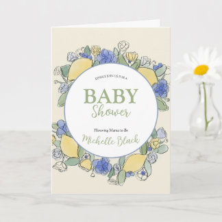 Tarjeta Floral de acuarela de Baby Shower neutra de género