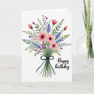 Tarjeta floral de acuarela dulce