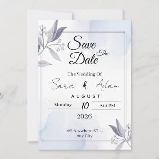 Tarjeta floral de acuarela suave
