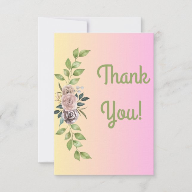 Tarjeta Floral de agradecimiento (Anverso)