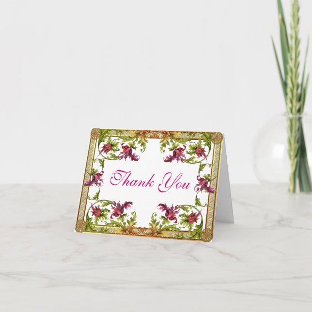 Tarjeta Floral de agradecimiento (Anverso)