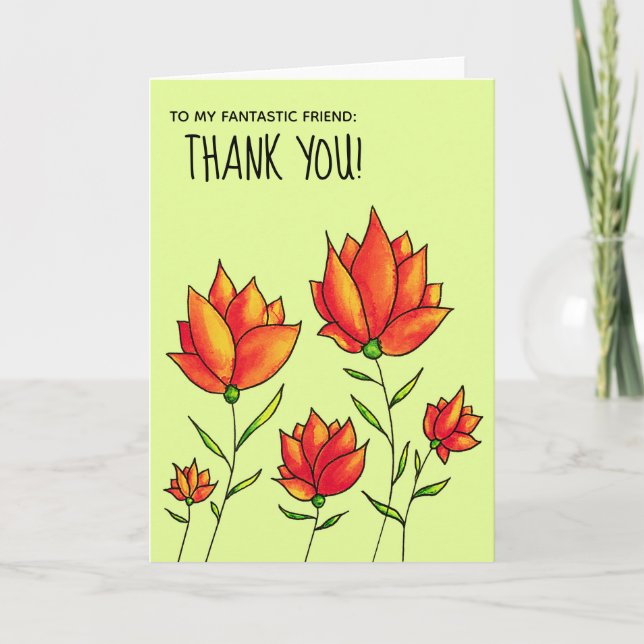 Tarjeta Floral de agradecimiento a la enfermera (Anverso)