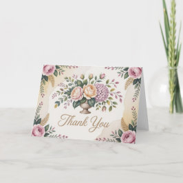 Tarjeta Floral de agradecimiento con Wreath de col