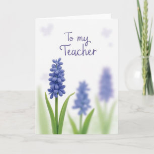 Tarjeta floral de agradecimiento para maestros