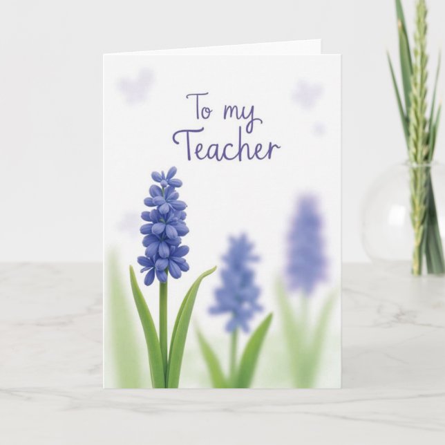 Tarjeta floral de agradecimiento para maestros (Anverso)