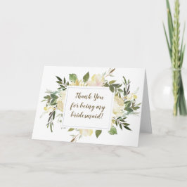 tarjeta floral de agradecimiento por ser mi dama d