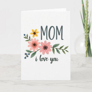 Tarjeta floral de amor de mamá elegante