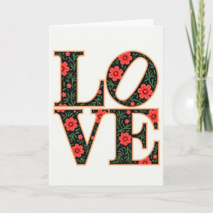 Tarjeta floral de amor simple