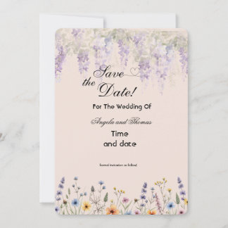 tarjeta floral de aviso de fecha de boda