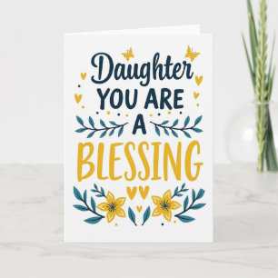 Tarjeta floral de bendición para hija