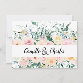 Tarjeta floral de boda personalizada para guardar