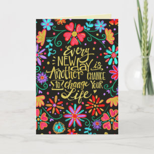 Tarjeta Floral de bonito ‘Every New Day’